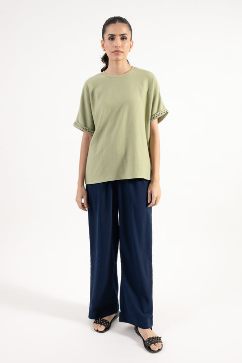 The Olive Embellished Oversized Kimono Top